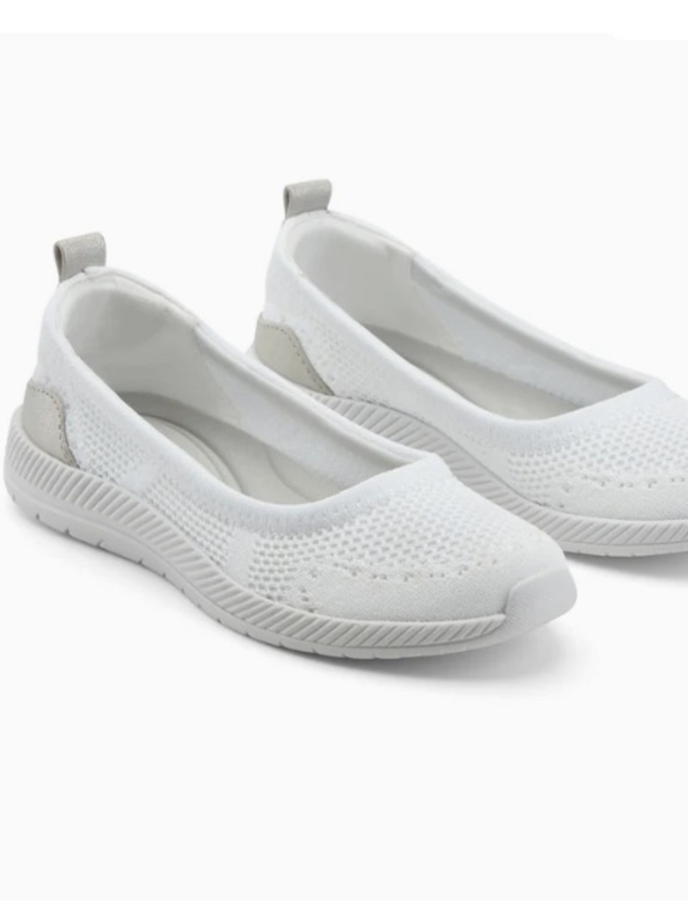 Easy Spirit Glitz Walking Shoe White Knit Size 9